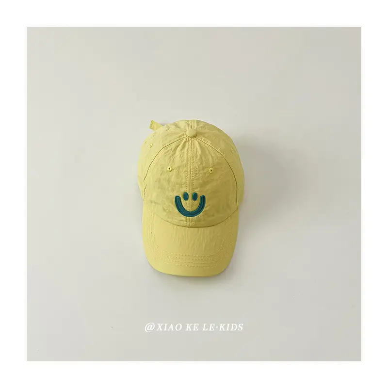 Blue Smile Face Cap for Girls Summer Sunshade