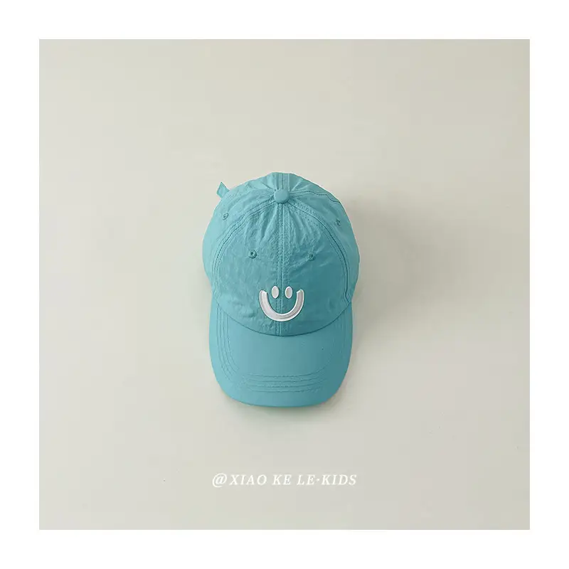 Blue Smile Face Cap for Girls Summer Sunshade