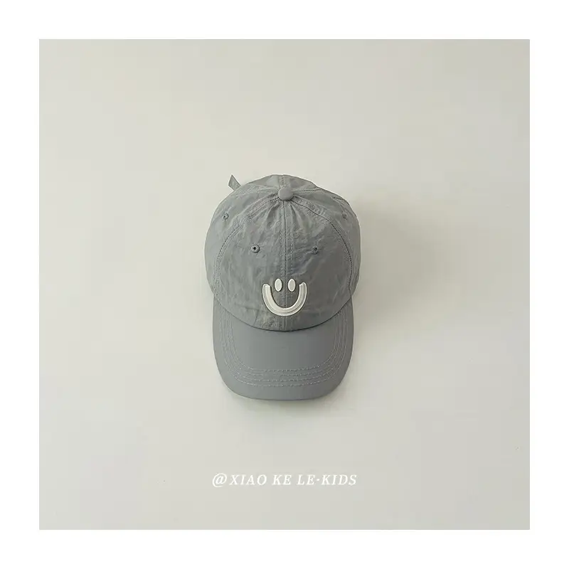 Blue Smile Face Cap for Girls Summer Sunshade