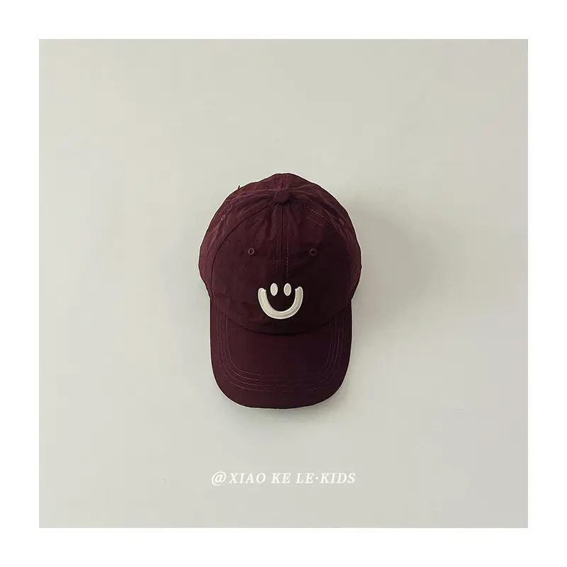 Blue Smile Face Cap for Girls Summer Sunshade