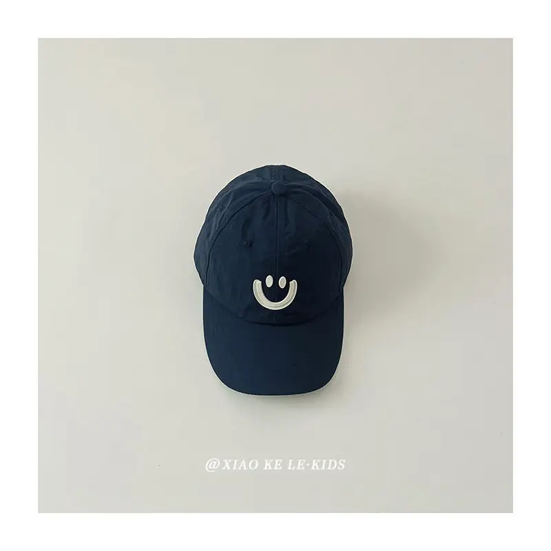 Blue Smile Face Cap for Girls Summer Sunshade