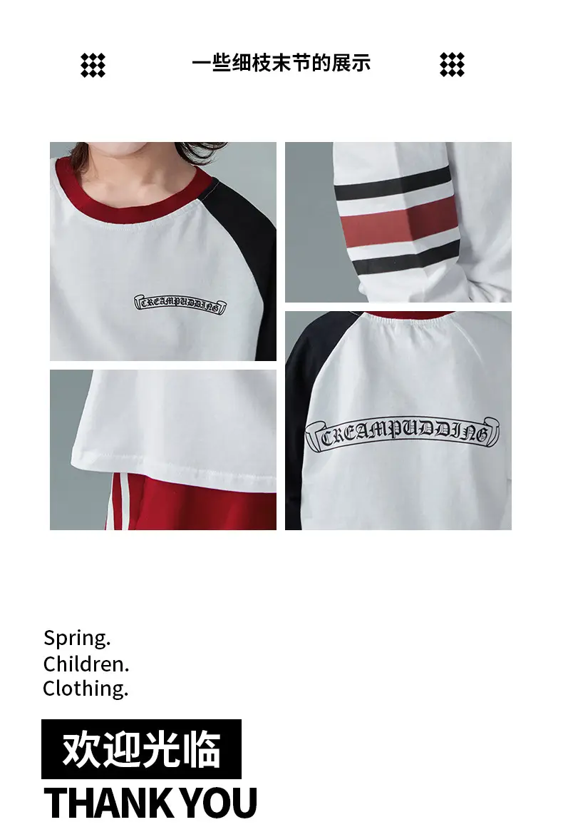Boys Long Sleeve T-Shirt White Red 2026 Spring Clothing — feature 13