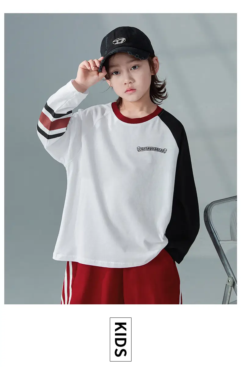Boys Long Sleeve T-Shirt White Red 2026 Spring Clothing — feature 7