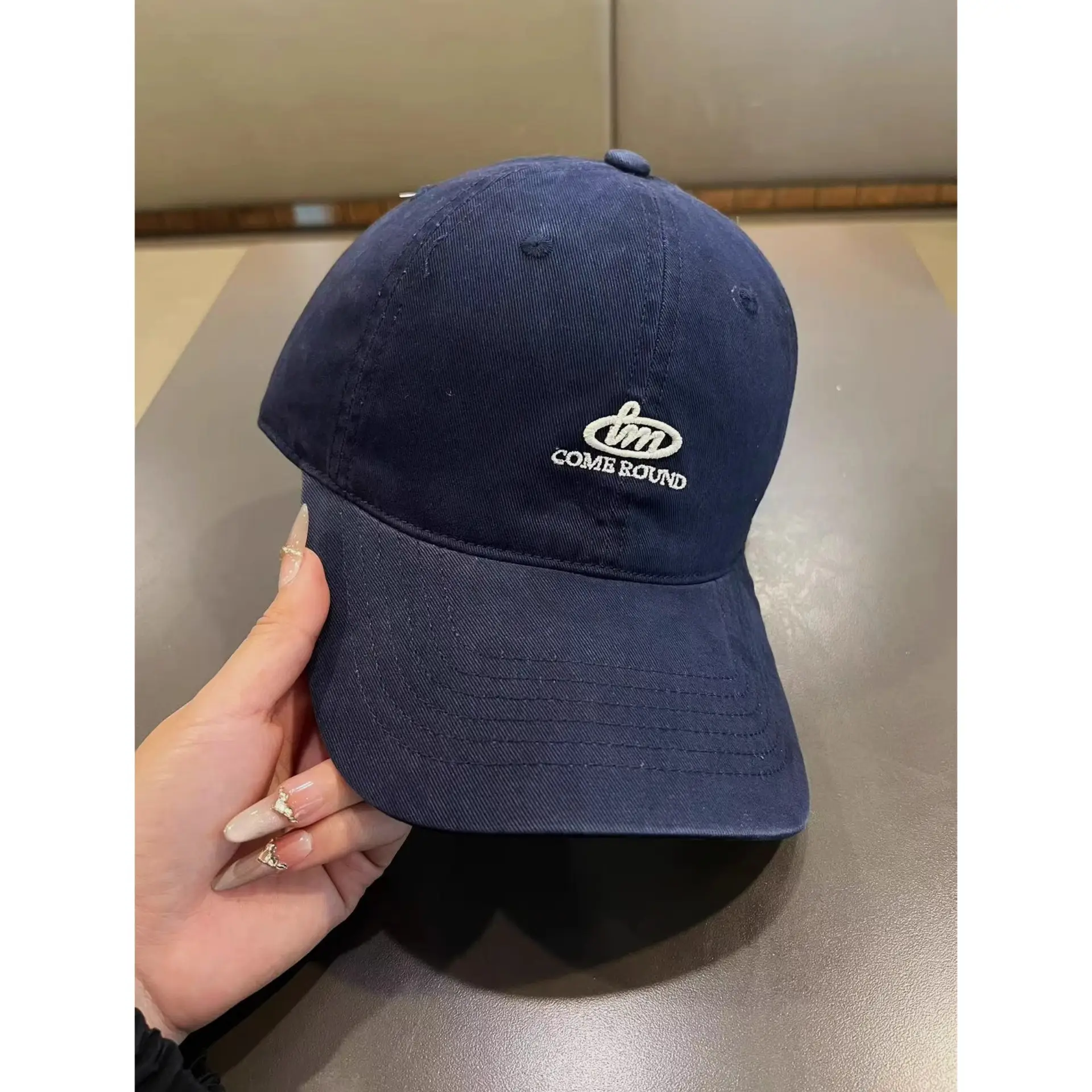 Black Embroidered Baseball Cap for Women Men Washable Cotton - Image 10