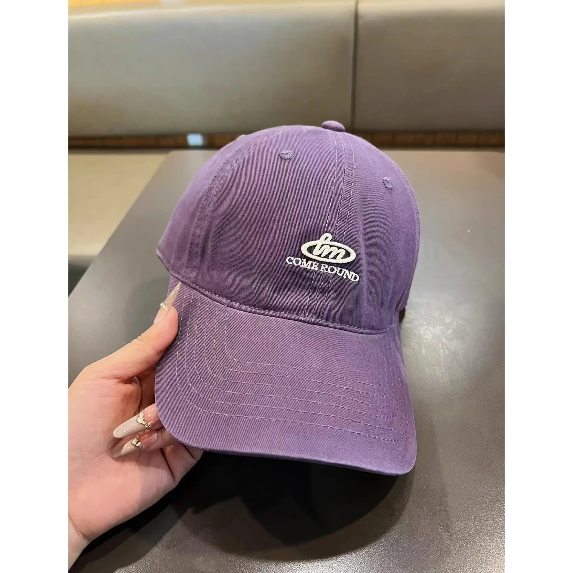 Black Embroidered Baseball Cap for Women Men Washable Cotton - Image 11