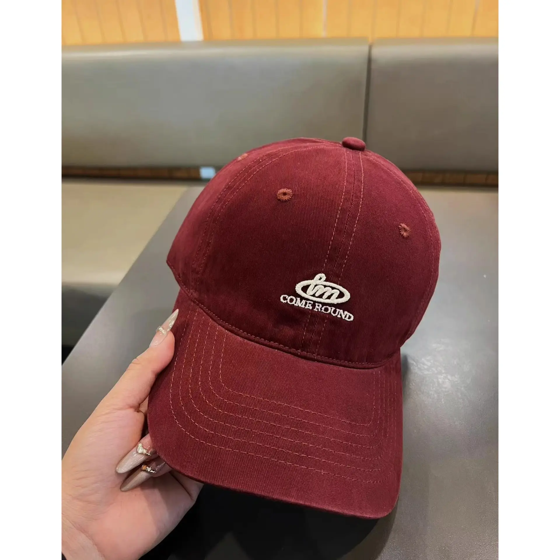 Black Embroidered Baseball Cap for Women Men Washable Cotton - Image 12