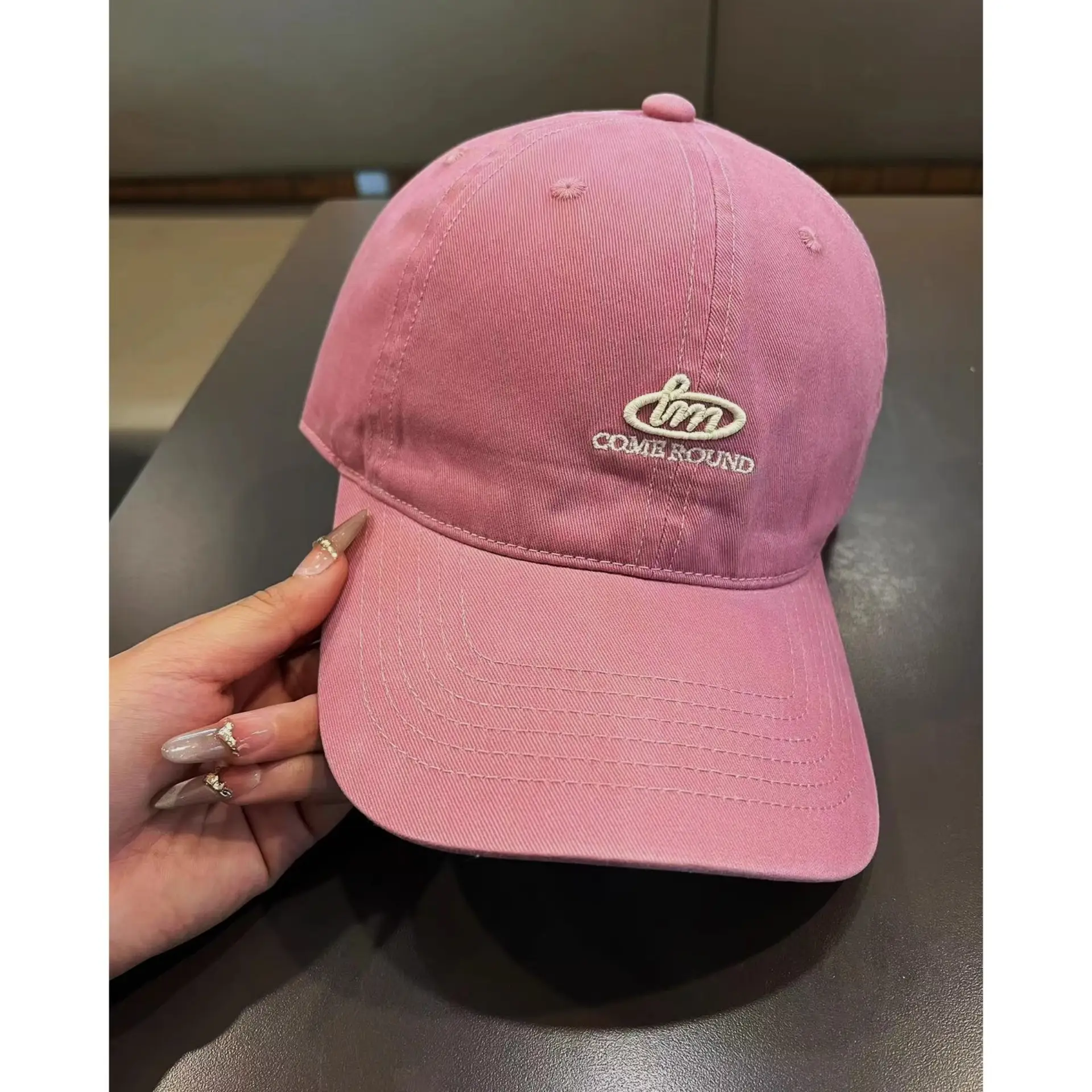 Black Embroidered Baseball Cap for Women Men Washable Cotton - Image 13
