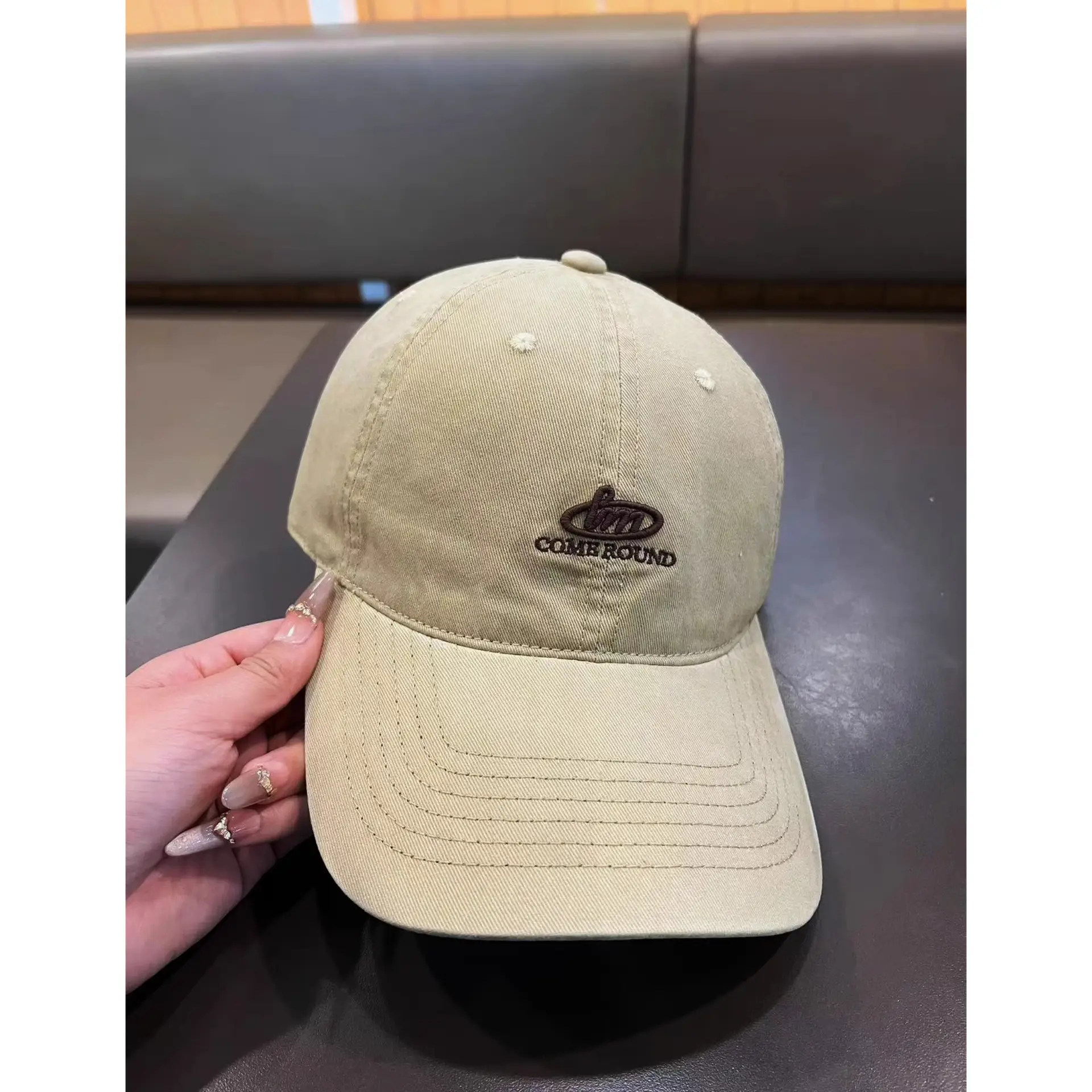 Black Embroidered Baseball Cap for Women Men Washable Cotton - Image 14