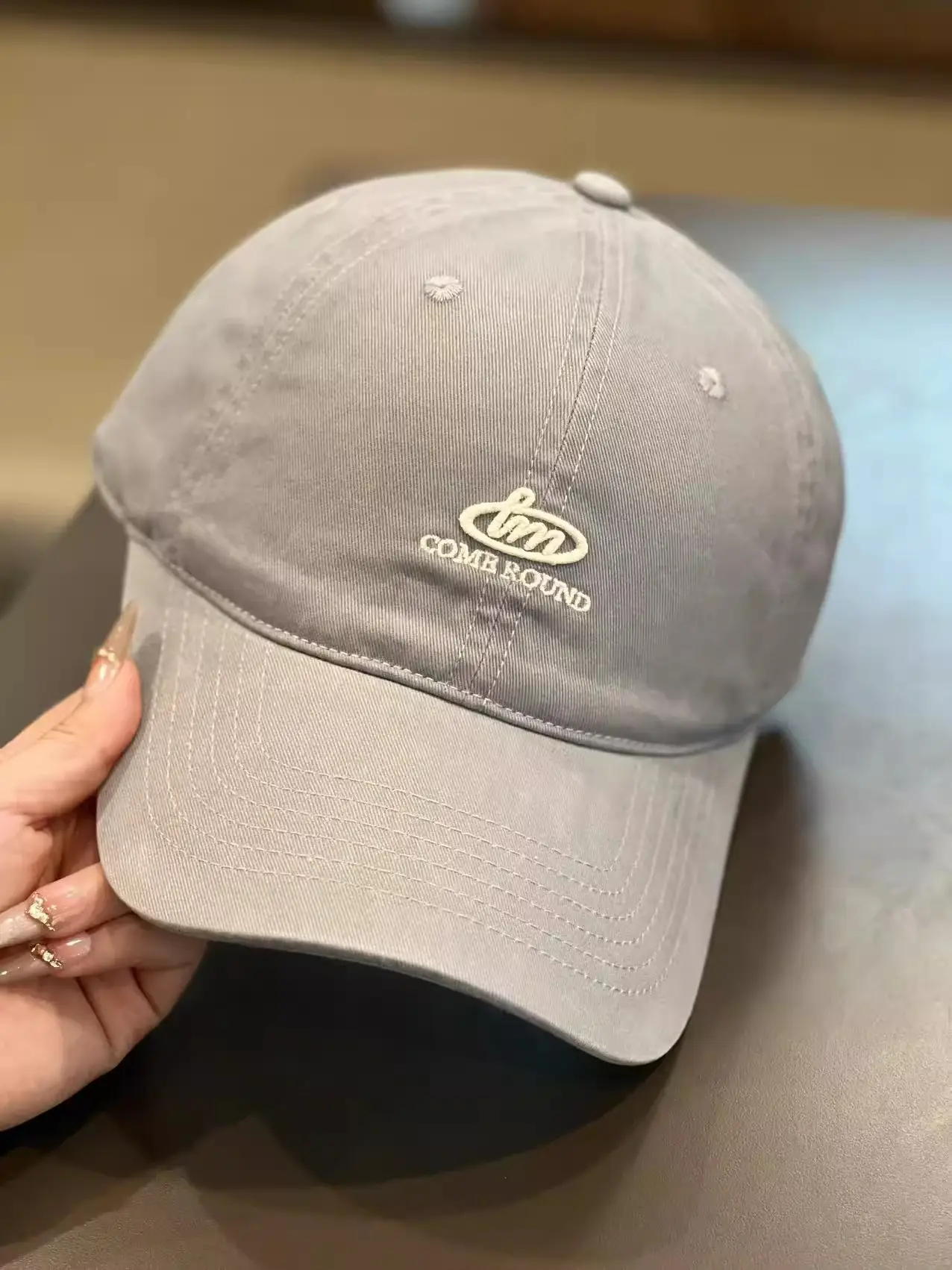 Black Embroidered Baseball Cap for Women Men Washable Cotton — feature 2