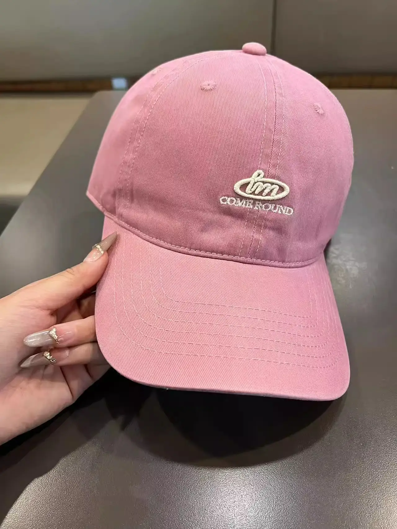 Black Embroidered Baseball Cap for Women Men Washable Cotton — feature 3