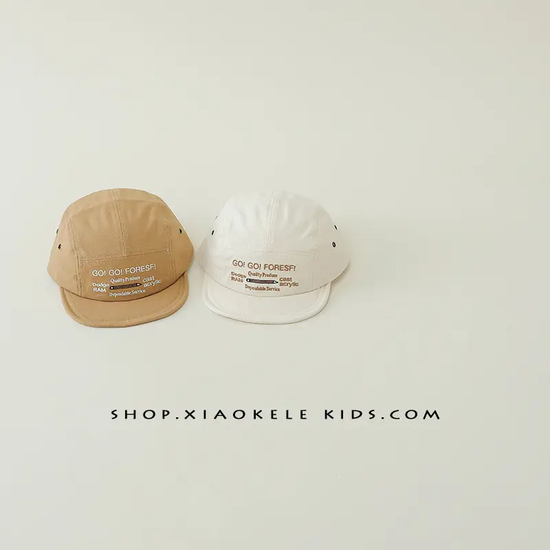 White Western-style Kids Hat with Embroidered Letter
