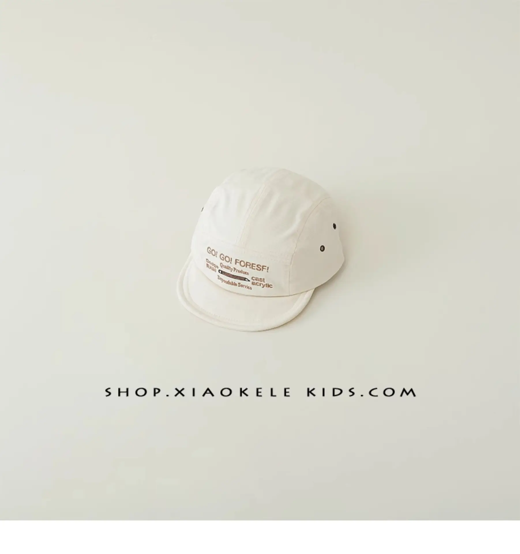White Western-style Kids Hat with Embroidered Letter — feature 16