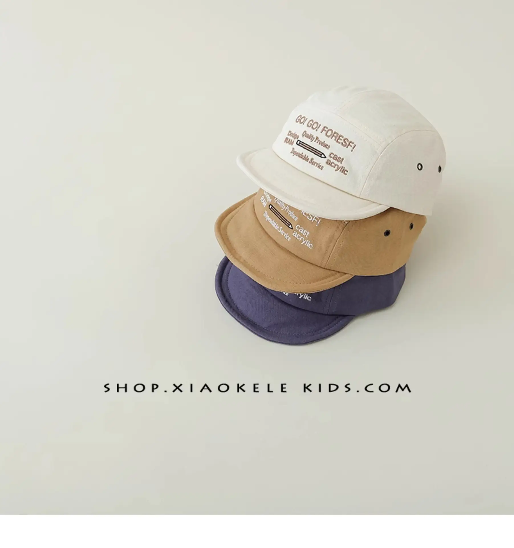 White Western-style Kids Hat with Embroidered Letter — feature 4