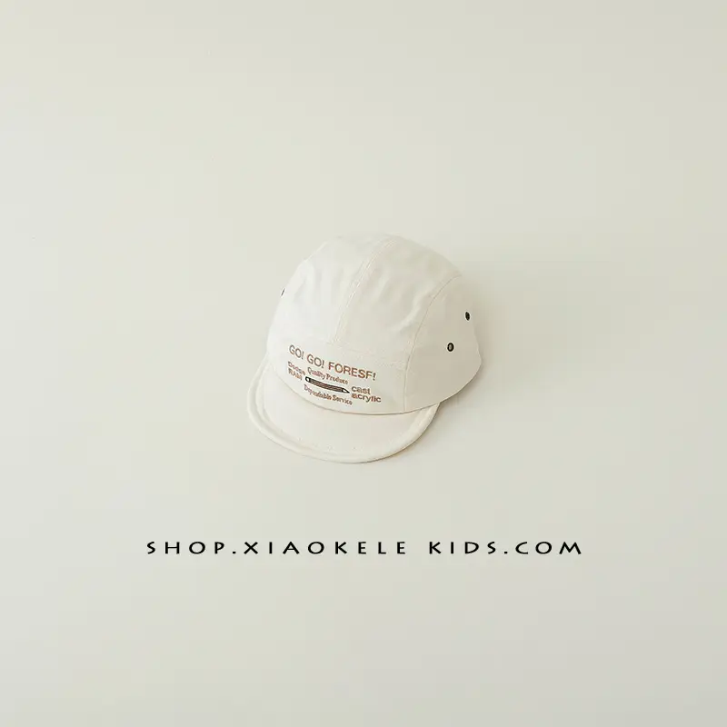 White Western-style Kids Hat with Embroidered Letter