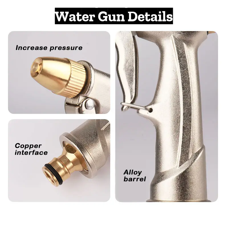 Household Flower Watering Artifact Telescopic Water Pipe Explosion-proof Antifreeze Hose Garden Vegetable Watering Flower Watering High Pressure Car Residence Dual-purpose Grey — feature 3