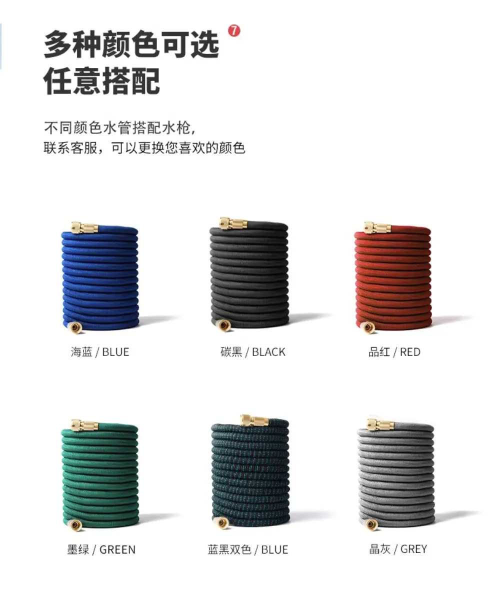 Household Flower Watering Artifact Telescopic Water Pipe Explosion-proof Antifreeze Hose Garden Vegetable Watering Flower Watering High Pressure Car Residence Dual-purpose Grey — feature 5