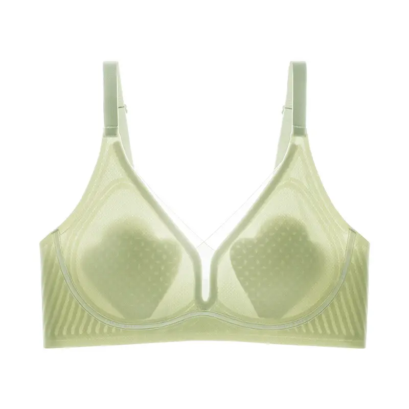 Summer comfortable thin naked seamless hole cup gather pull up sexy bra ABC cup 0.5cm