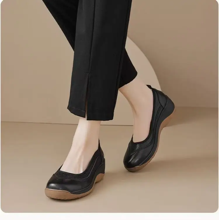 Explosions Soft Sole Comfortable Mother Rocking Women's Shoes 2025 Spring and Summer New Breathable Casual Shallow Mouth Single Shoes Lazy Shoes — feature 14