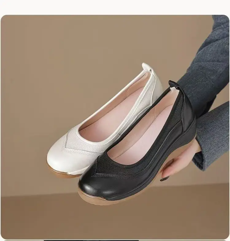 Explosions Soft Sole Comfortable Mother Rocking Women's Shoes 2025 Spring and Summer New Breathable Casual Shallow Mouth Single Shoes Lazy Shoes — feature 17