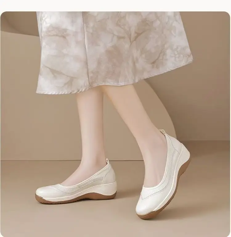 Explosions Soft Sole Comfortable Mother Rocking Women's Shoes 2025 Spring and Summer New Breathable Casual Shallow Mouth Single Shoes Lazy Shoes — feature 3