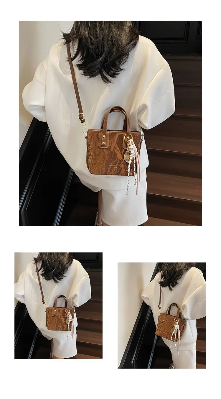 Women's Light Grey Quilted Shoulder Bag with Gold Plated Handles — feature 15