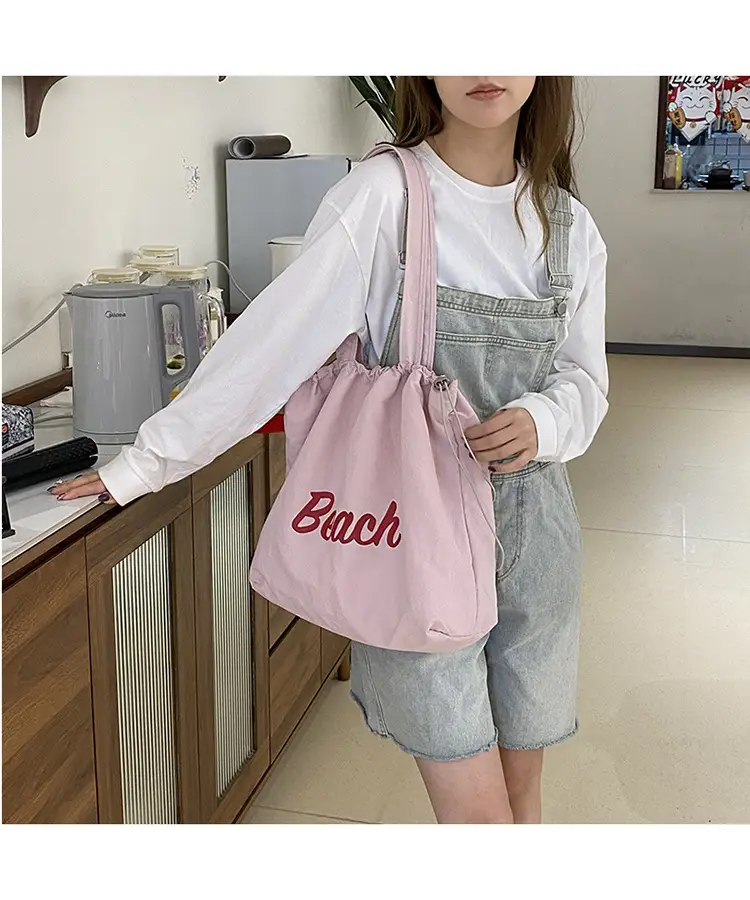 Pink Beach Print Shoulder Bag for Women — feature 3