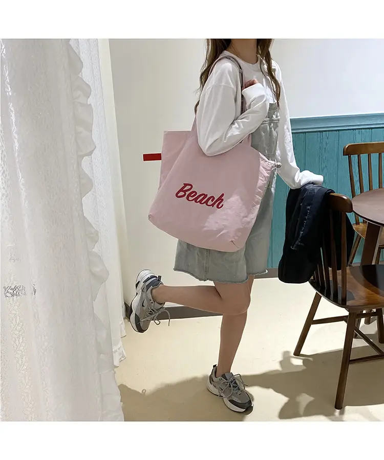 Pink Beach Print Shoulder Bag for Women — feature 5