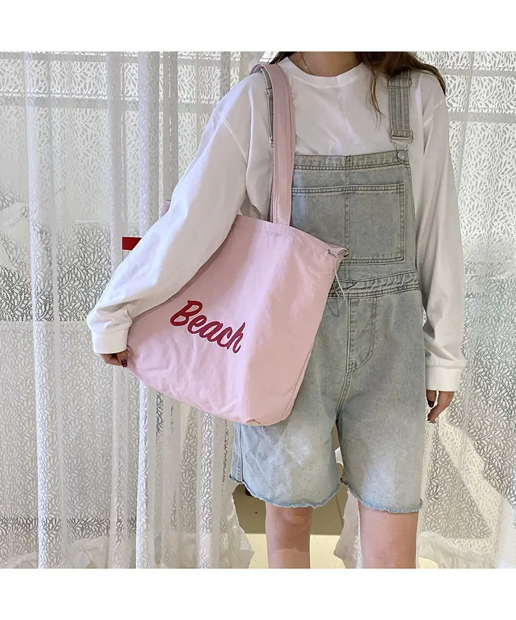 Pink Beach Print Shoulder Bag for Women — feature 9