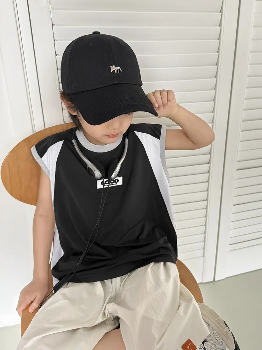 Haima's 2026 Boys Sleeveless Vest Sweatshirt Set - Image 4