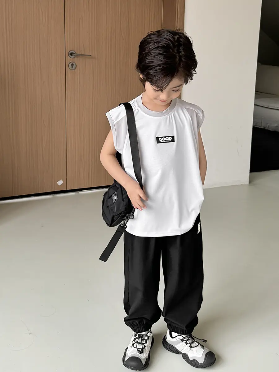 Haima's 2026 Boys Sleeveless Vest Sweatshirt Set - Image 6
