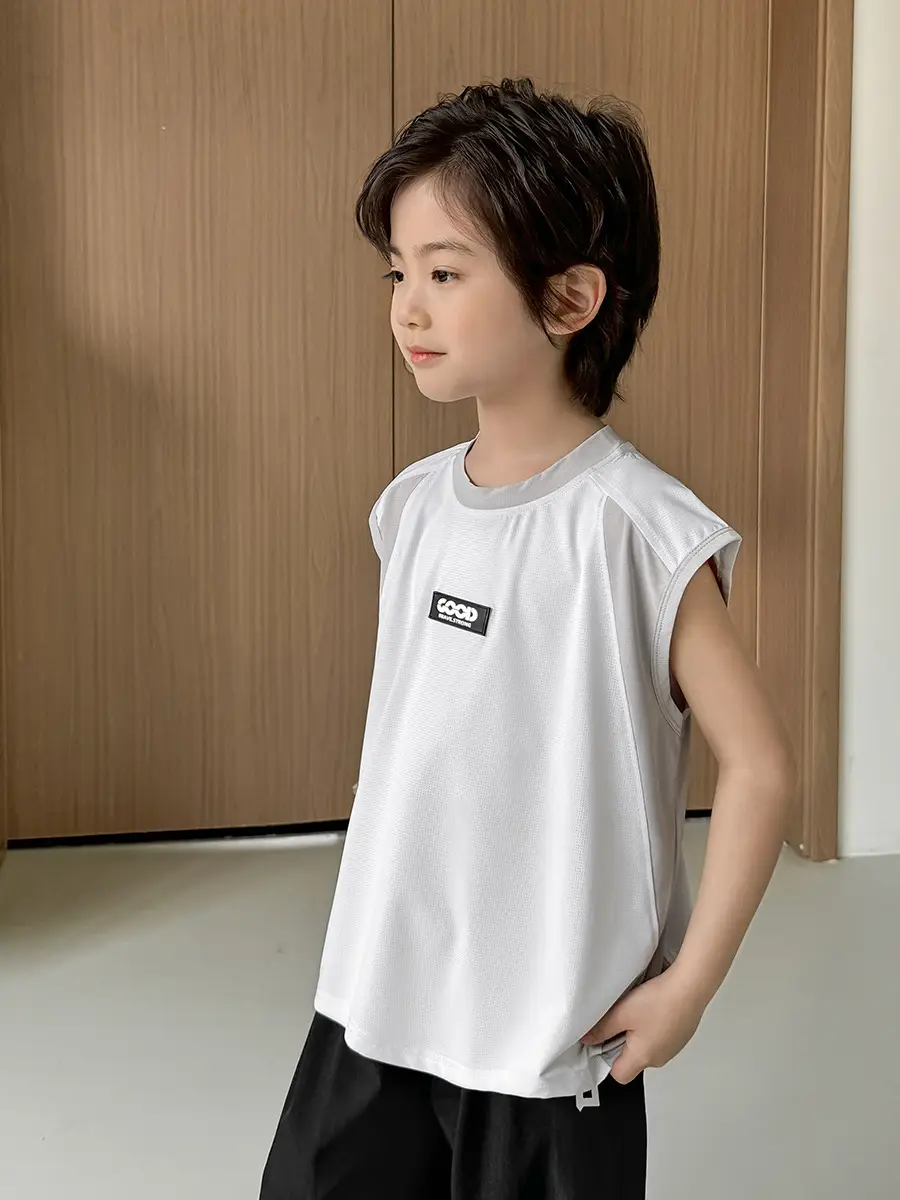 Haima's 2026 Boys Sleeveless Vest Sweatshirt Set - Image 7