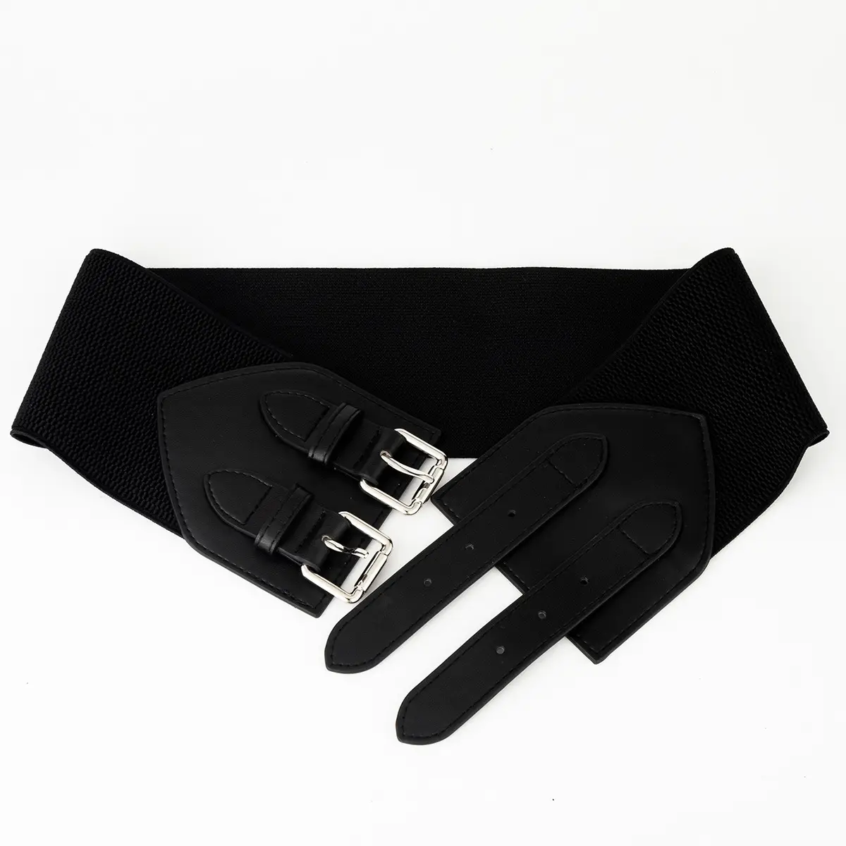 Black Ultra-wide Waist Belt with Double Buckle for Women — feature 10