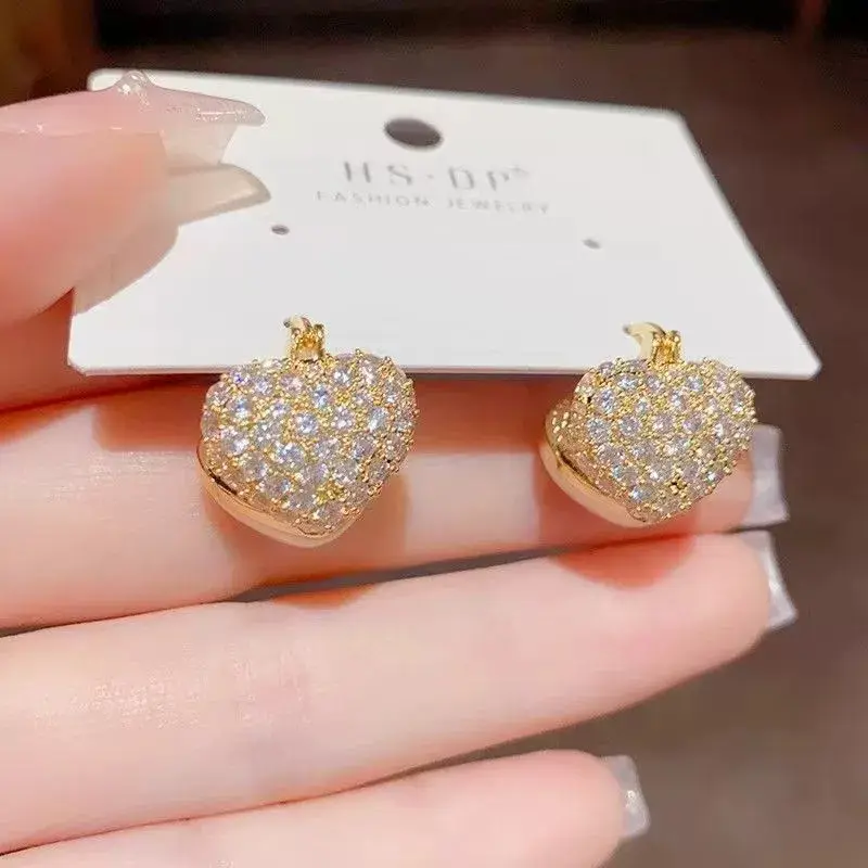 Korean Style Heart Pearl Earrings Summer Light - Image 4