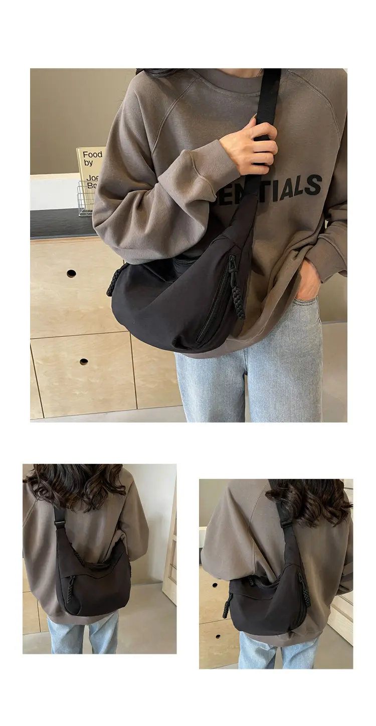 Japanese Style Crossbody Bag Large Capacity Solid Color — feature 22