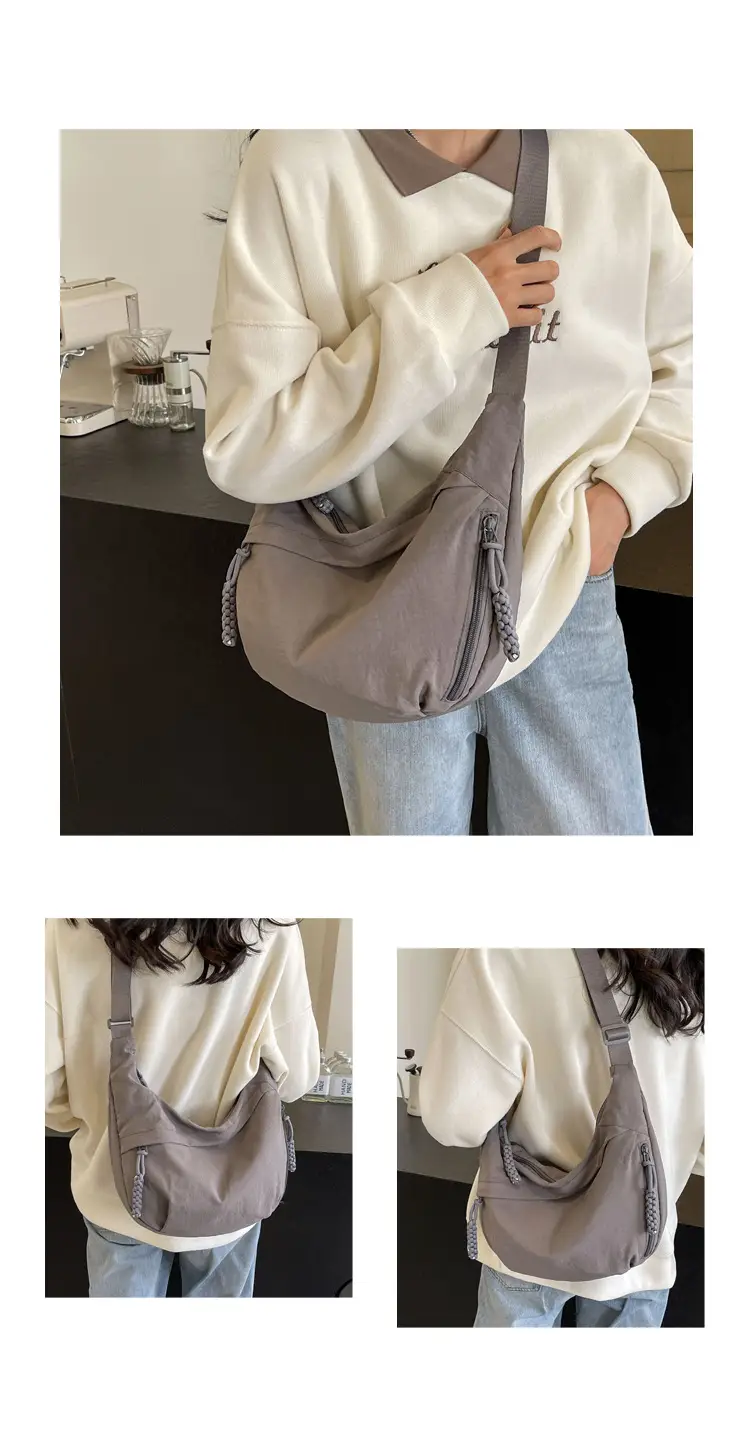 Japanese Style Crossbody Bag Large Capacity Solid Color — feature 26
