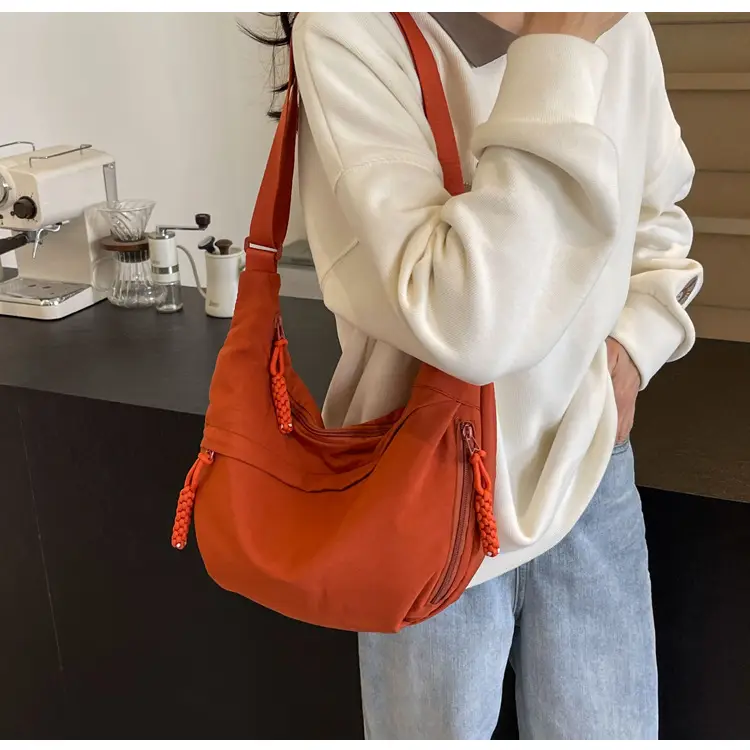 Japanese Style Crossbody Bag Large Capacity Solid Color — feature 30