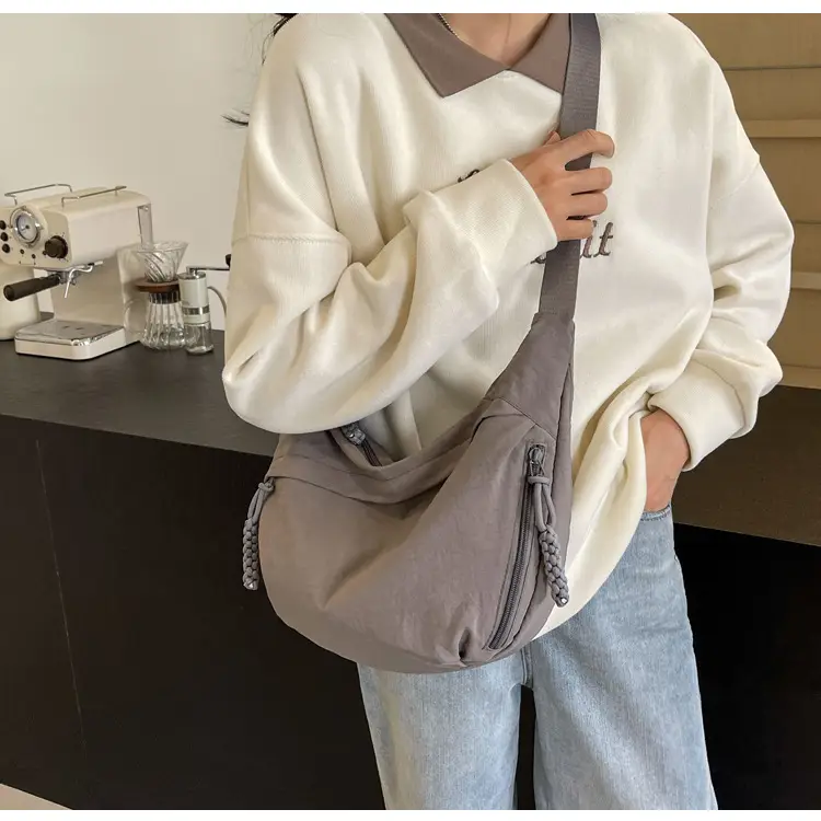 Japanese Style Crossbody Bag Large Capacity Solid Color — feature 34