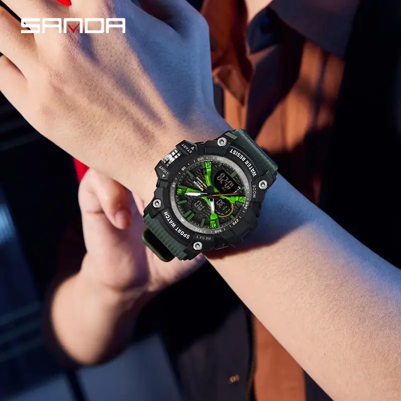 Waterproof Sports Watch with Orange Strap - Image 37