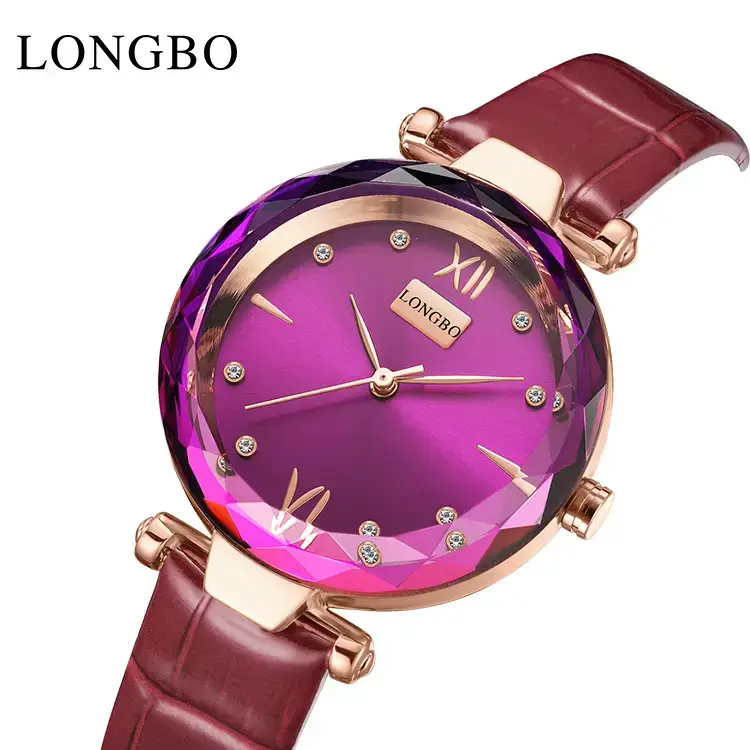 Longbo Women's Purple Quartz Watch with Rose Gold Band - Image 7