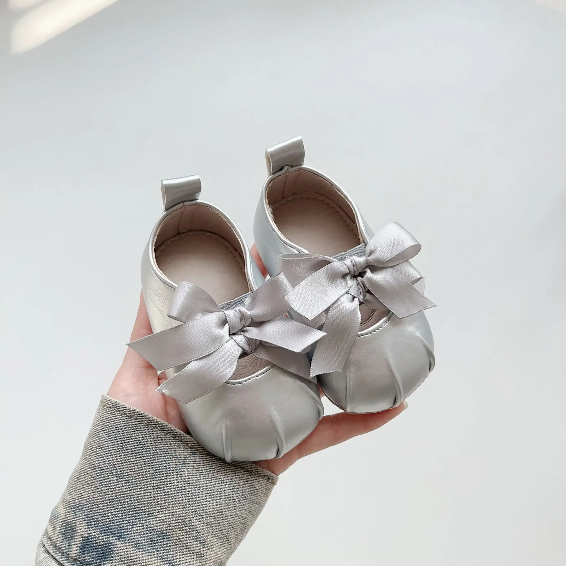 Black Bow Toddler Shoes Korean Style Soft Sole