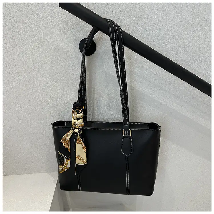 Tan Silk Scarf Shoulder Tote Bag Large Capacity — feature 23