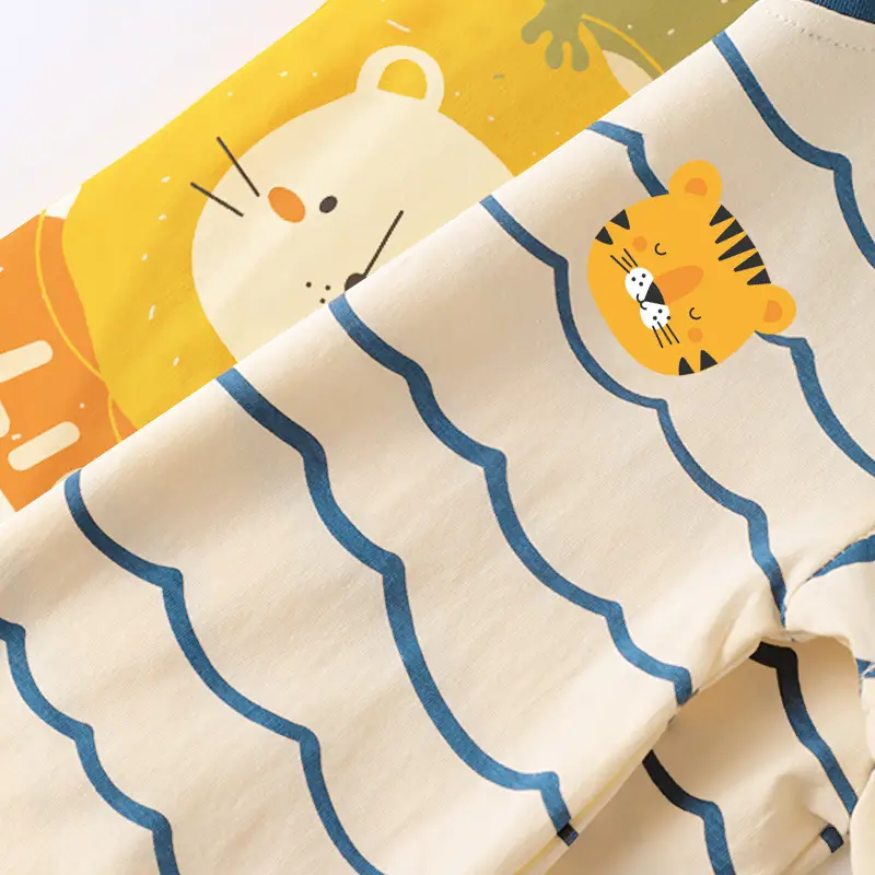Baby T-Shirt Summer Half Sleeve Cotton Beige Blue