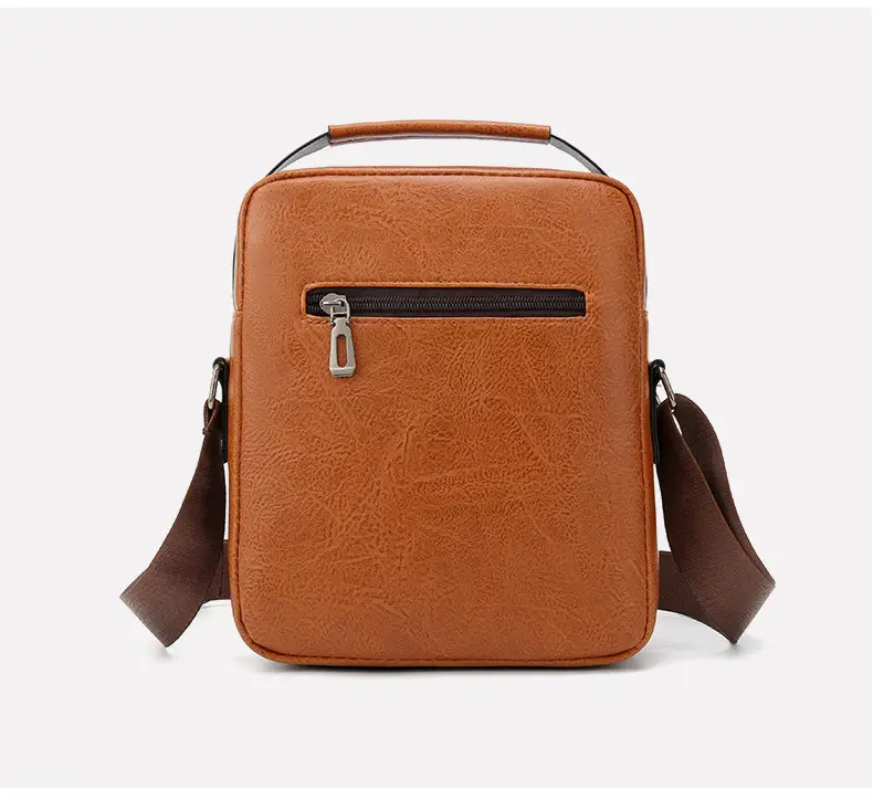 Men's Retro Leather Shoulder Crossbody Bag Black — feature 23