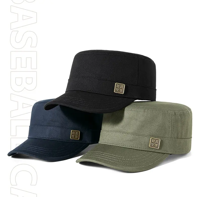 Men's Olive Green Flat Cap Sunshade Hat — feature 11