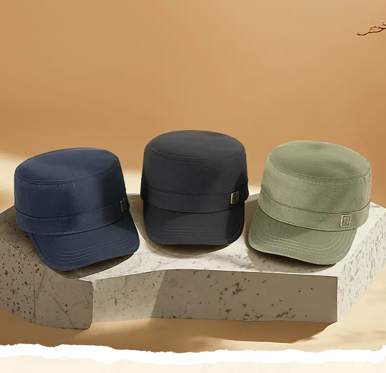 Men's Olive Green Flat Cap Sunshade Hat — feature 13