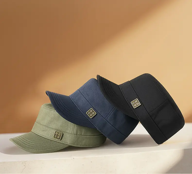 Men's Olive Green Flat Cap Sunshade Hat — feature 19