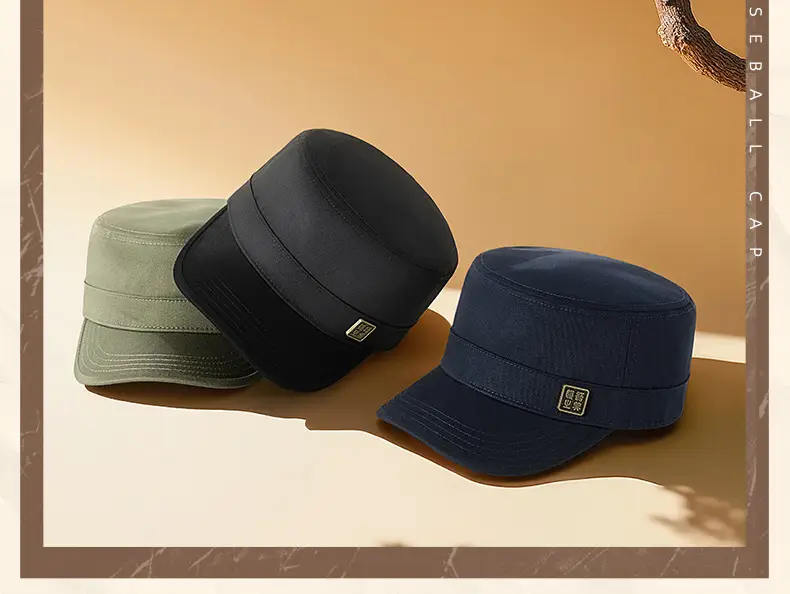 Men's Olive Green Flat Cap Sunshade Hat — feature 27
