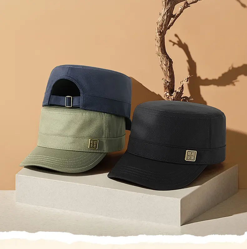 Men's Olive Green Flat Cap Sunshade Hat — feature 32