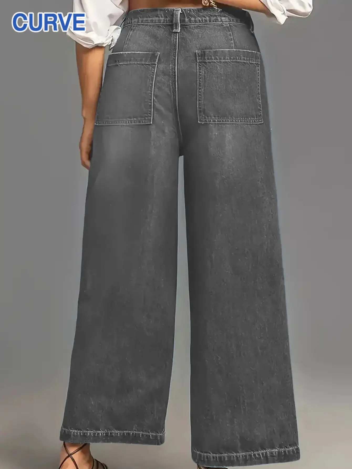 Dark Blue Wide Leg Culottes Jeans for Women New Spring — feature 12