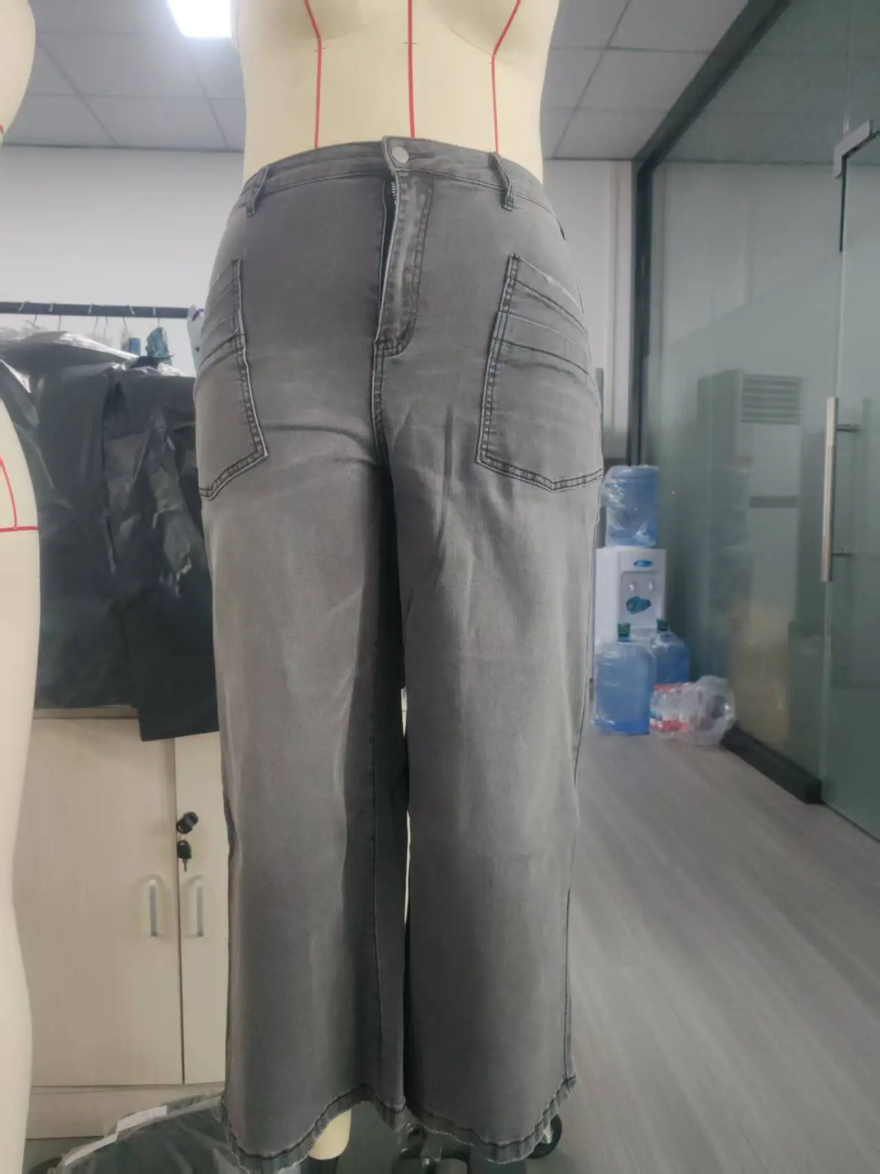 Dark Blue Wide Leg Culottes Jeans for Women New Spring — feature 17